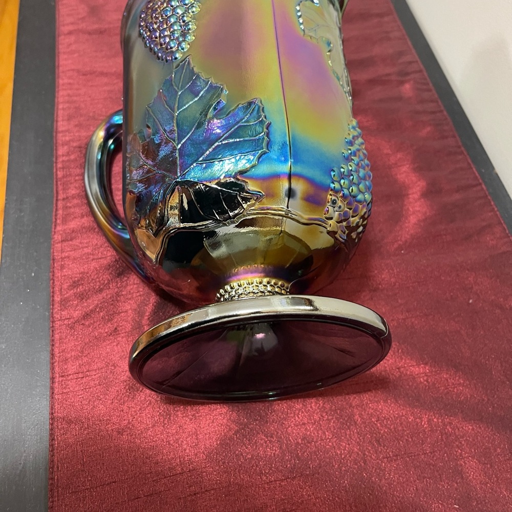 Blue carnival glass pitcher!!!